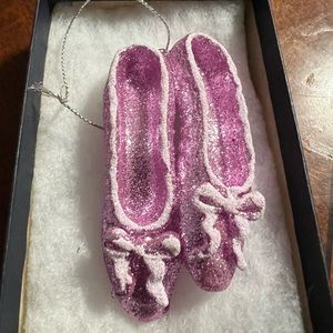 Kurt Adler Pink Ballet Slippers Christmas Holiday Ornament